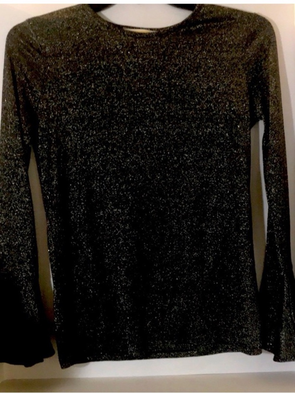 Michael Kors Metallic Black Crewneck Top